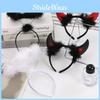 Halloween Christmas Party Headband With White Feather Angel And Demon Horns For Costume And Festival Decor