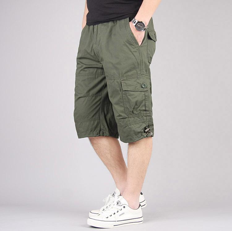 Summer new overalls straight mid-pants casual pants sweatpants men's loose shorts six-point pants trendy pants