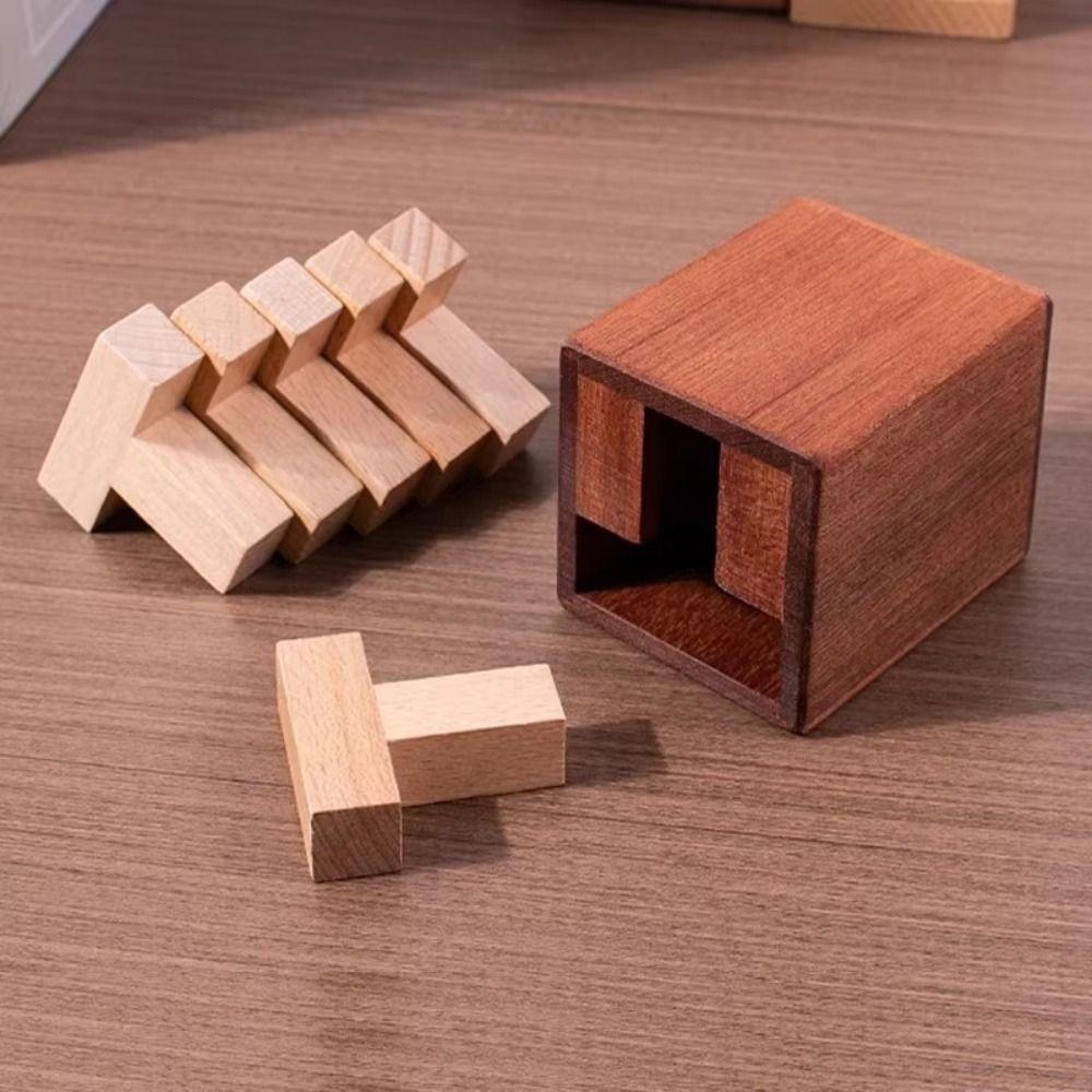 High Difficulty T-shaped Puzzle Brain Teaser IQ Test Toys Educational Puzzle Toys Stress-relieving Mind Games Luban Lock Toys