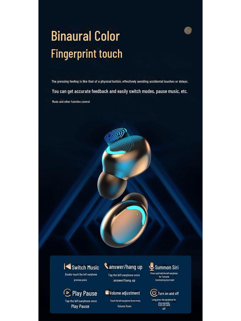 F9 Smiley Face TWS Bluetooth Headset - M10 Model, Long Battery Life & High Power