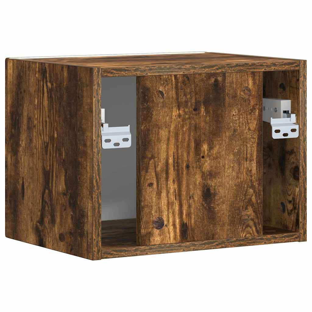 Wall Mounted TV Cabinet Smoked Oak Finish 39 x 31 x 29.5 cm