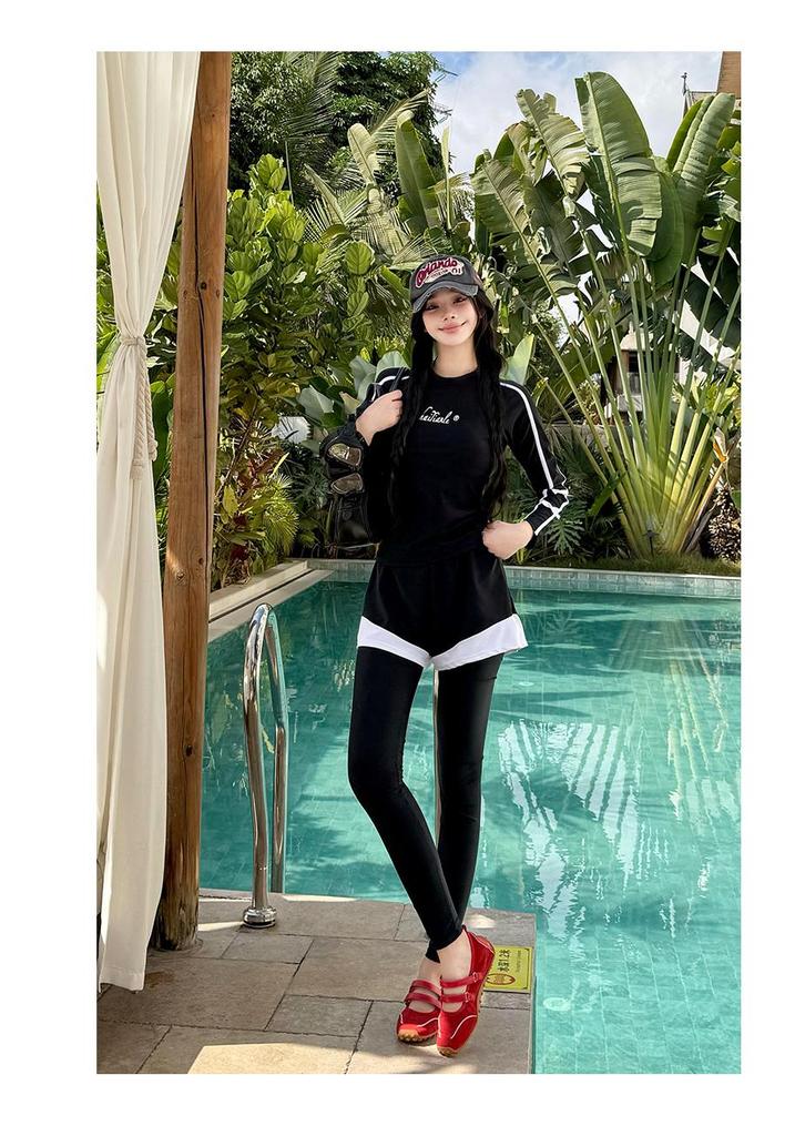 Women's Two-Piece Scuba Suit: Long Sleeve & Pants, Sun Protection, Quick Dry, Slim Fit, Surfing & Snorkeling Swimwear.