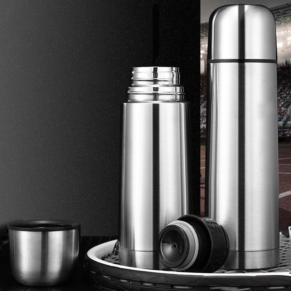 Portable Dual-layer Coffee Bottle Vacuum Flask Tea Water Cup Thermal Jug Mug