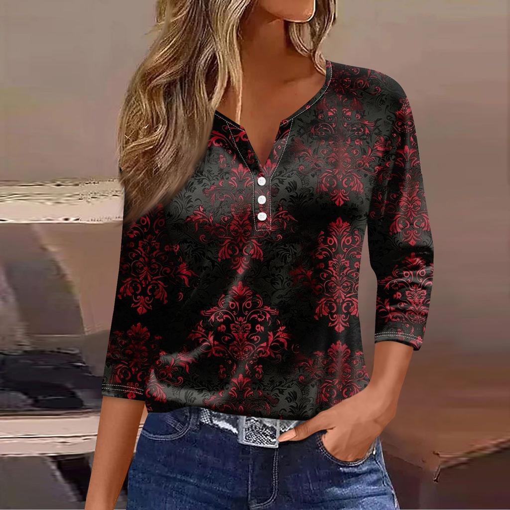 Damenmode Lässig Dreiviertelarm Halloween Buchstaben Print Top