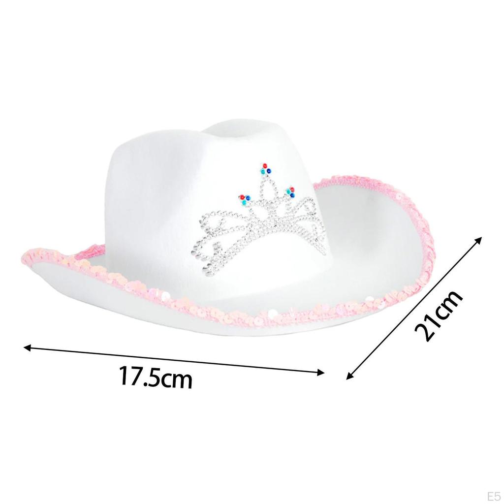 Cowboy Hat Cowgirl Hats Costume Accessories Photo Props Shiny Jazz Sun for Teens Women
