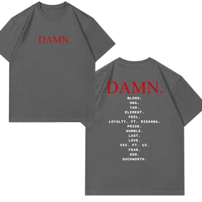 T-shirt Damn Kendrick Lamar pour homme, avec la liste des titres de l'album Mr Morale & The Big Steppers, style hip-hop gothique surdimensionné.