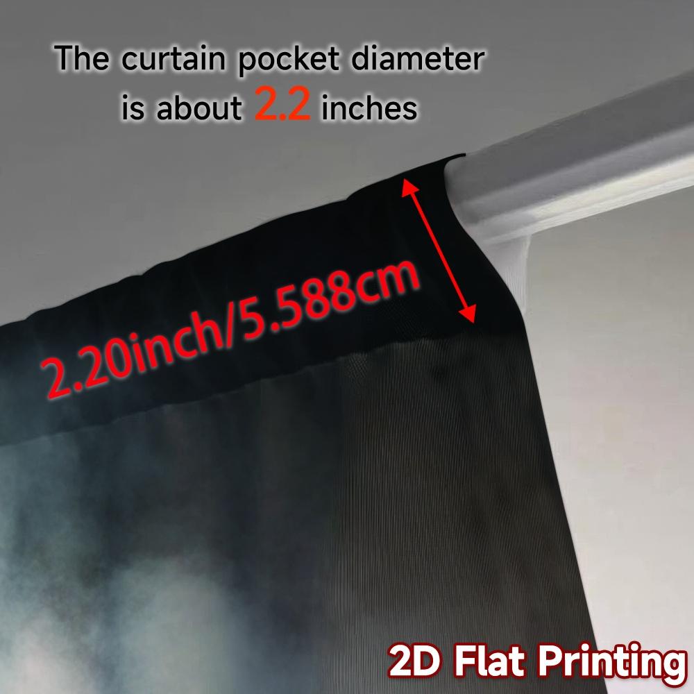 2pcs   2D FLAT PRINTING Curtains (Without Rod) Mystic Haze Popular Curtains&Window Treatment Polyester Easy Install Curtains