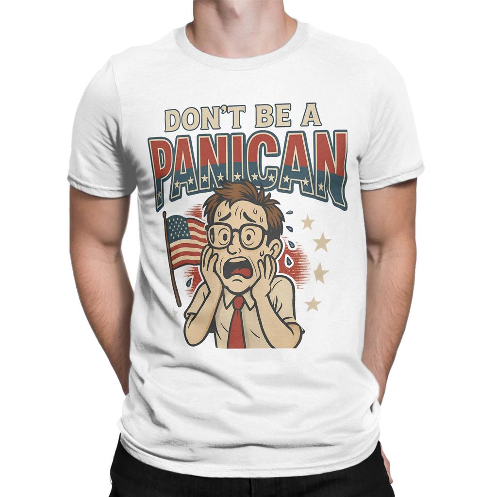 Novelty Don't Be a Panican American Flag T-Shirt for Men Crewneck Pure Cotton T Shirts Tariffs Funny Short Sleeve Tees Gift Tops