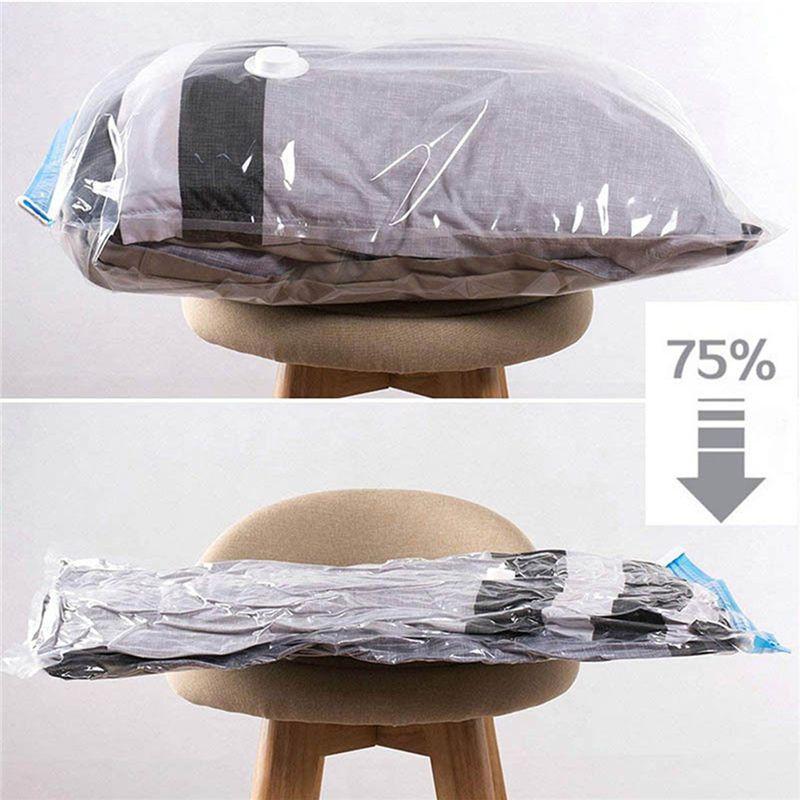 BAAJ-Vacuum Seal Bag 8Pcs Space Saving Storage Bags For Clothes, Pillow, Bedding, Blanket, Package Wardrobe Organizers