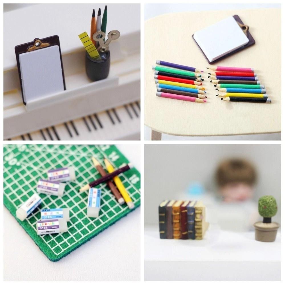 Mini Malwerkzeuge Puppen Schreibwaren 1:Maßstab 1:12 Puppenhaus Schreibmaterialien Party Festival