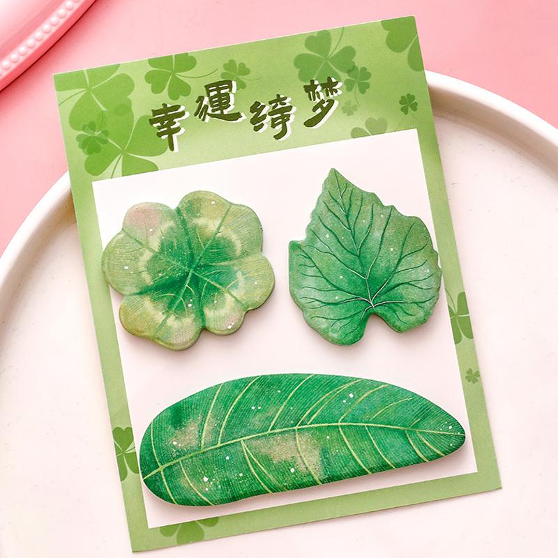 1 Piece Kawaii Stationery Natural Plant Leaf Sticky Note Memo Pad Office Planner Sticker School Supplies