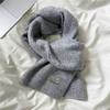 Korean Style Wool Solid Color Knitted Scarf Winter Versatile Neck Warmer High-End Gift for Women and Men