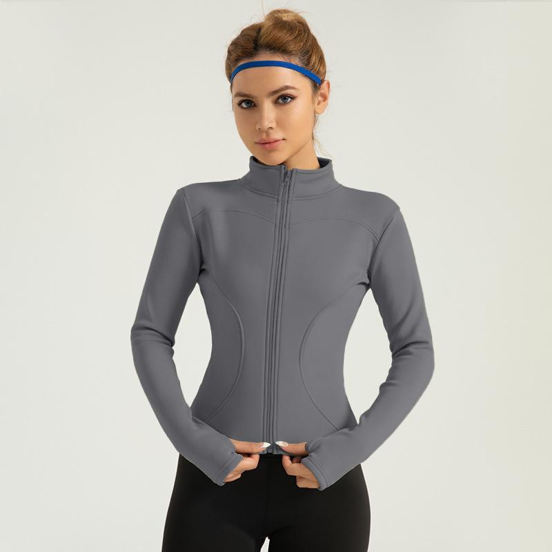 New Autumn/Winter Yoga Jacket - Plush, Warm, Slim Fit for Fitness & Running