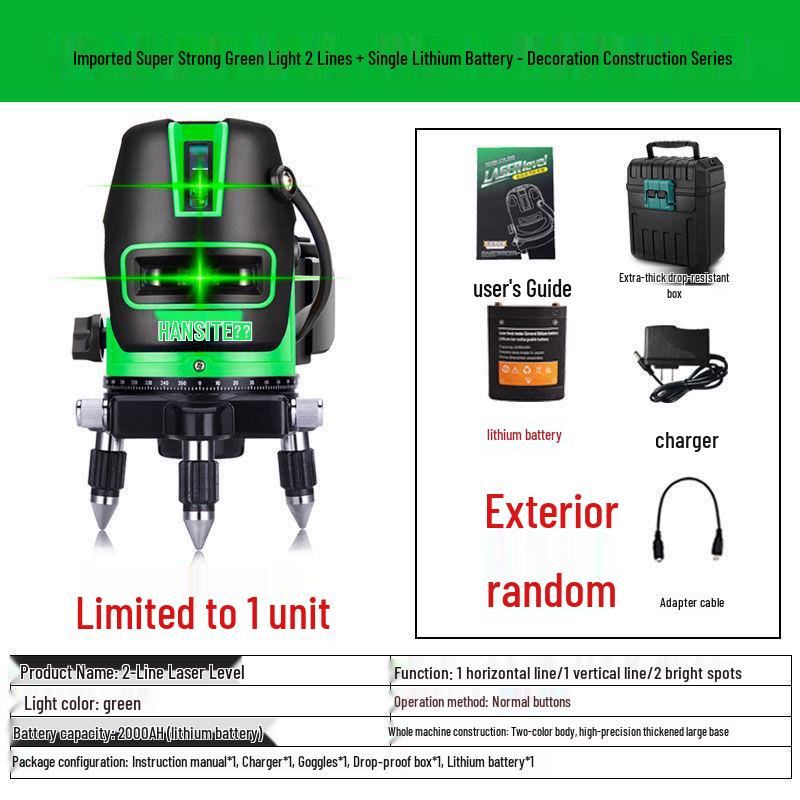 

Високоточний вуличний лазерний рівень із зеленим та синім світлом - 2, 3, 5 ліній