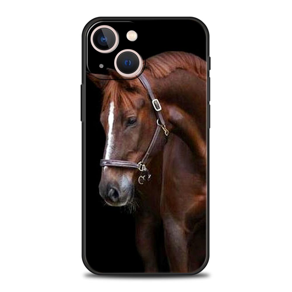 Horse Phone Case For iPhone 17 16 15 Pro Max 11 12 13 14 7 8 Plus SE 2020 X XR XS Cover Soft Black