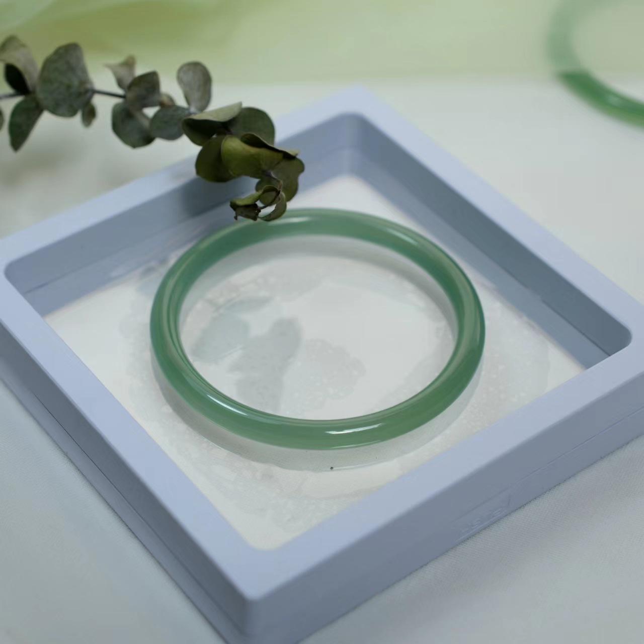 

6 мм натуральный масляный синий халцедон браслет модный браслет с изумрудом женский подарок 64MM