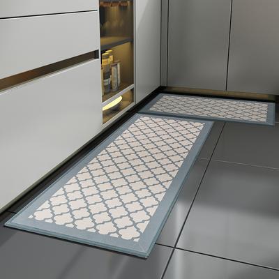 Tapis de sol de cuisine antidérapant, Super absorbant pour l'huile et l'eau, Texture douce en lin, Soulagement des pieds, Antidérapant double face, Facile à nettoyer