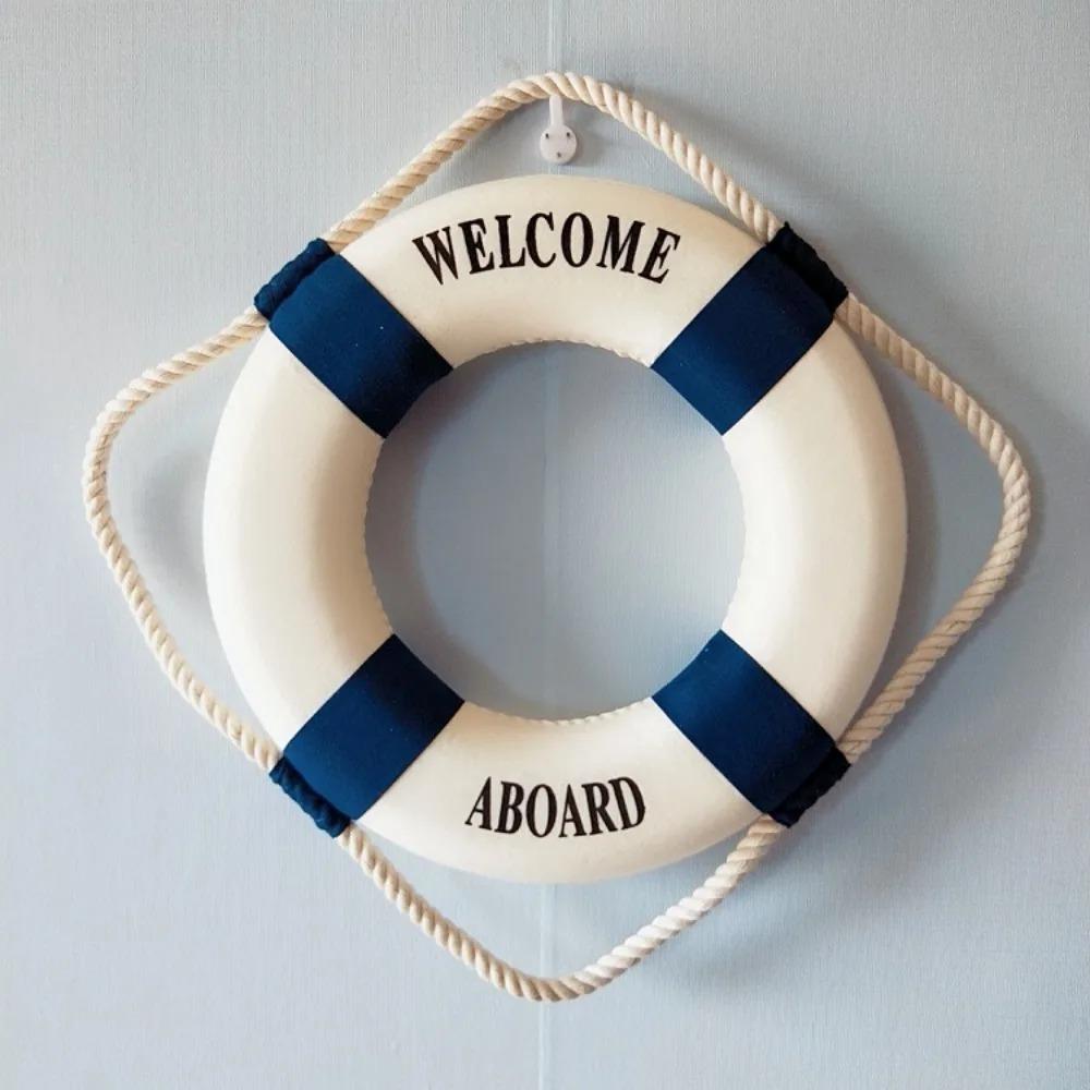 Wall Ornament Life Buoy Foam Aboard Nautical Life Lifebuoy Ring Boat Wall Hanging Mediterranean Style Home Decoration