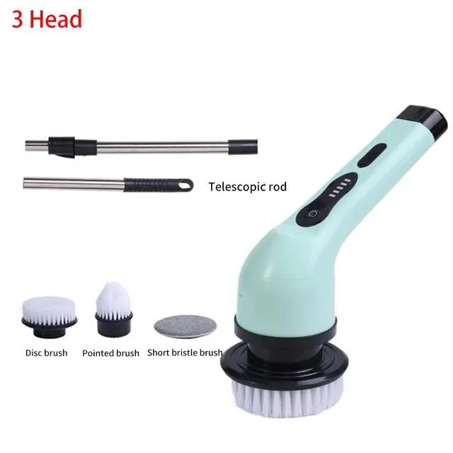 Wireless Electric Cleaning Brush Bathroom Window Kitchen Automotive Multifunctional Household Rotating Cleaning Machine 200588-green3