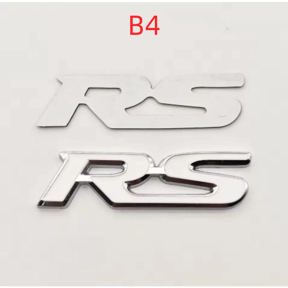 3D Metal Car Front Grille Emblem RS Logo Badge Rear Trunk Fender Sticker