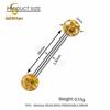 Waterproof Crystal Resin Ball Tongue Rings Nipple Barbell Ear Cartilage Earring 14G 1.6mm 12-22mm Titanium Piercing Body Jewelry