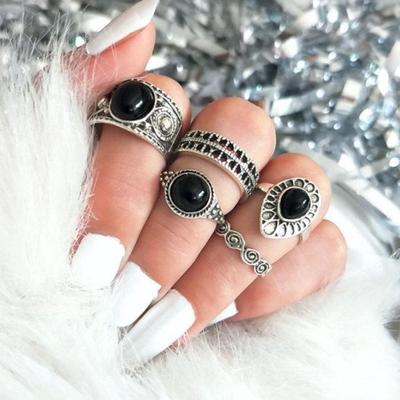 5 Stücke Vintage Hohl Tropfen Über Knuckle Frauen Stapeln Midi Ringe Set Pub Geschenk