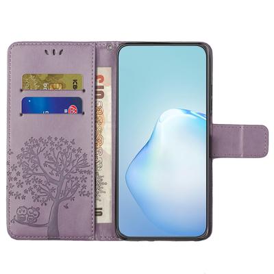 For Xiaomi Redmi Note 12 4G Owl Tree Imprinted Pattern Phone Wallet Case PU Leather Stand Phone Cover
