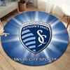 Sporting Kansas City Round Area Rug,Carpet Rug for Living Room Bedroom Sofa Playroom Decor,Non-slip Floor Mat