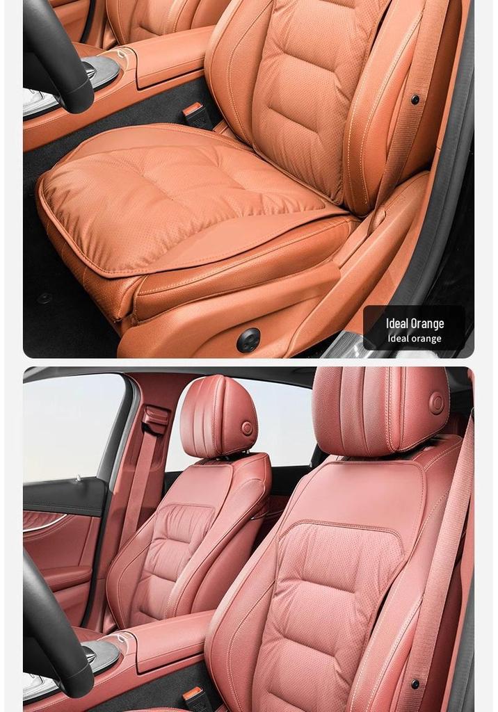 Luxurious Nappa Leather Car Seat Cushions - Thick, Non-Slip, Full Set for Five-Seater Cars