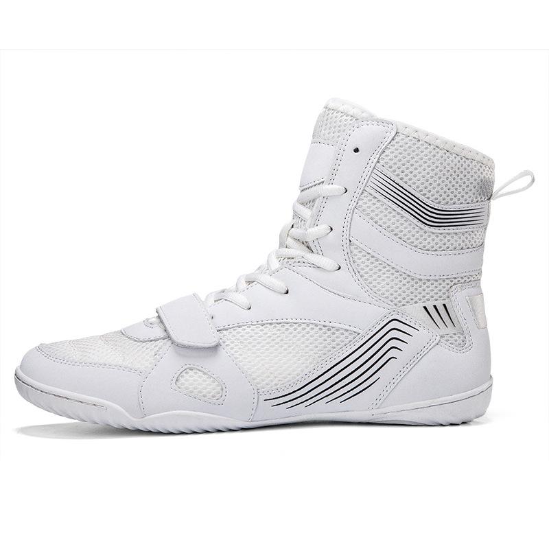 Professional Wrestling Shoes Men's and Women's High Top Boxing Shoes Fighting Training Boots Muay Thai Fighting Fitness Mesh Sanda Shoes