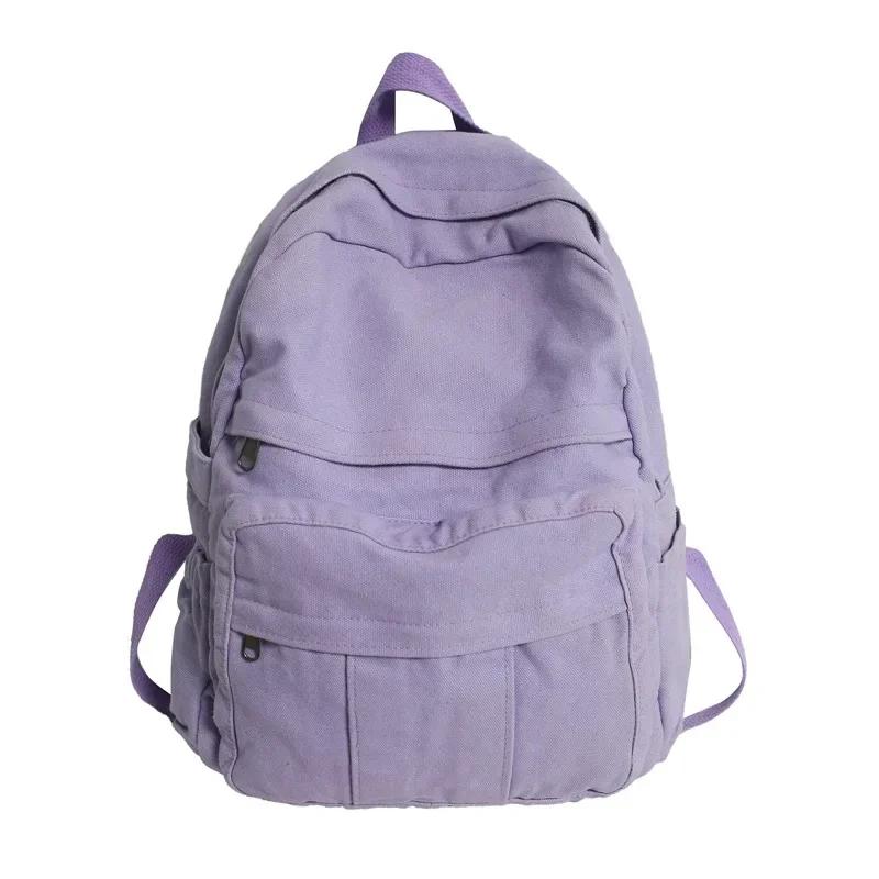 Girl Fabric School Bag New Fashion College Student Vintage Women Backpack Canvas Female Laptop Bag Travel Kawaii Ladies Backpack