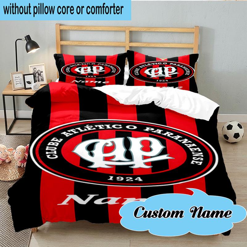 3PCS Custom Name Cap Logo Design Bedding Set, Including 1pc Duvet Cover And 2pcs Pillowcases, Suitable for Dorms and Bedrooms Gift