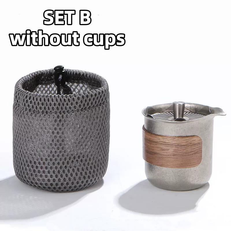 

200ml Pure Titanium Tea Infuser Set Lightweight Antibacterial Tea Set for Home Use Outdoor Camping Traveling Business Gifts