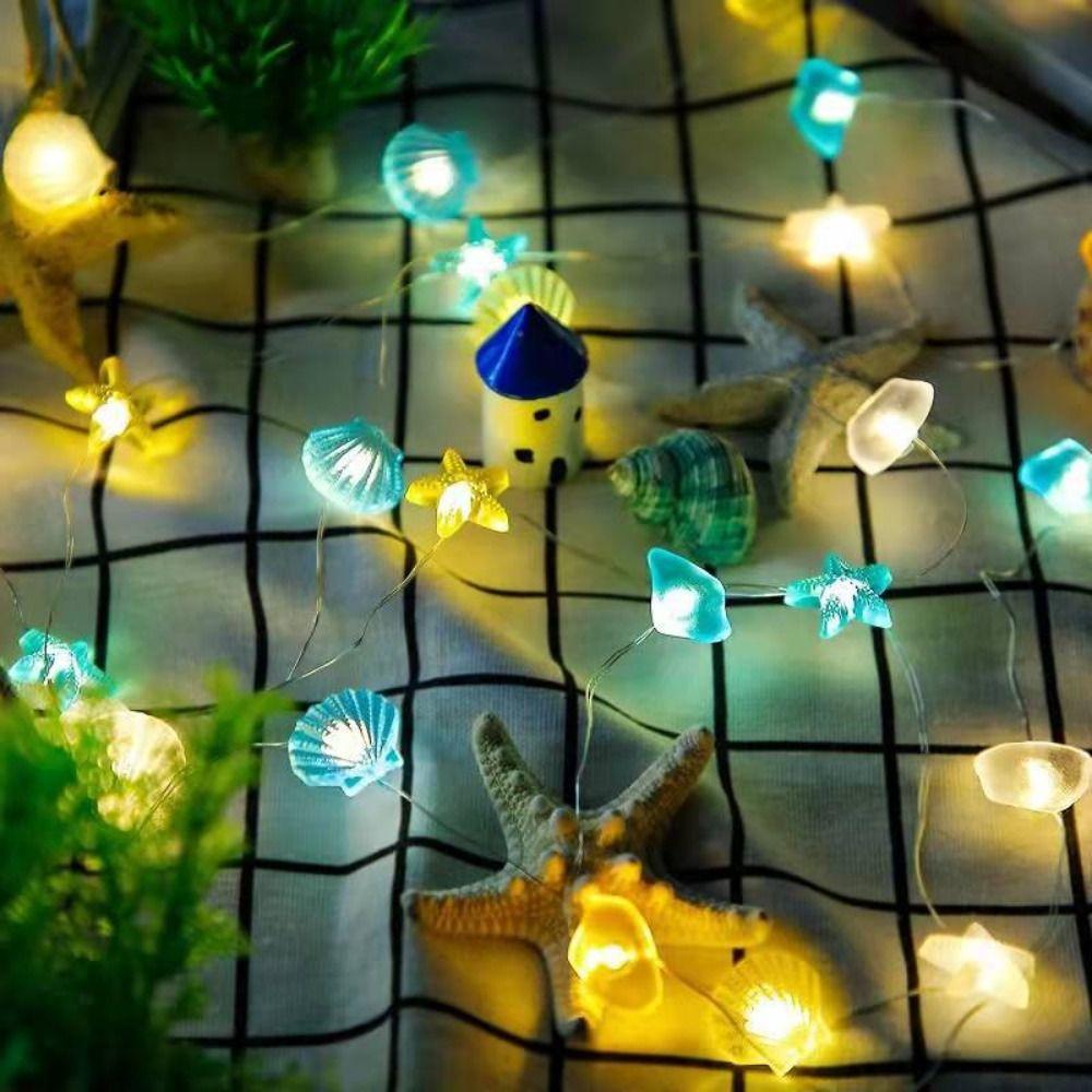 Party Decoration Seashell Mixed Light Ocean Theme Led Light String Lights String Lamp Night Light