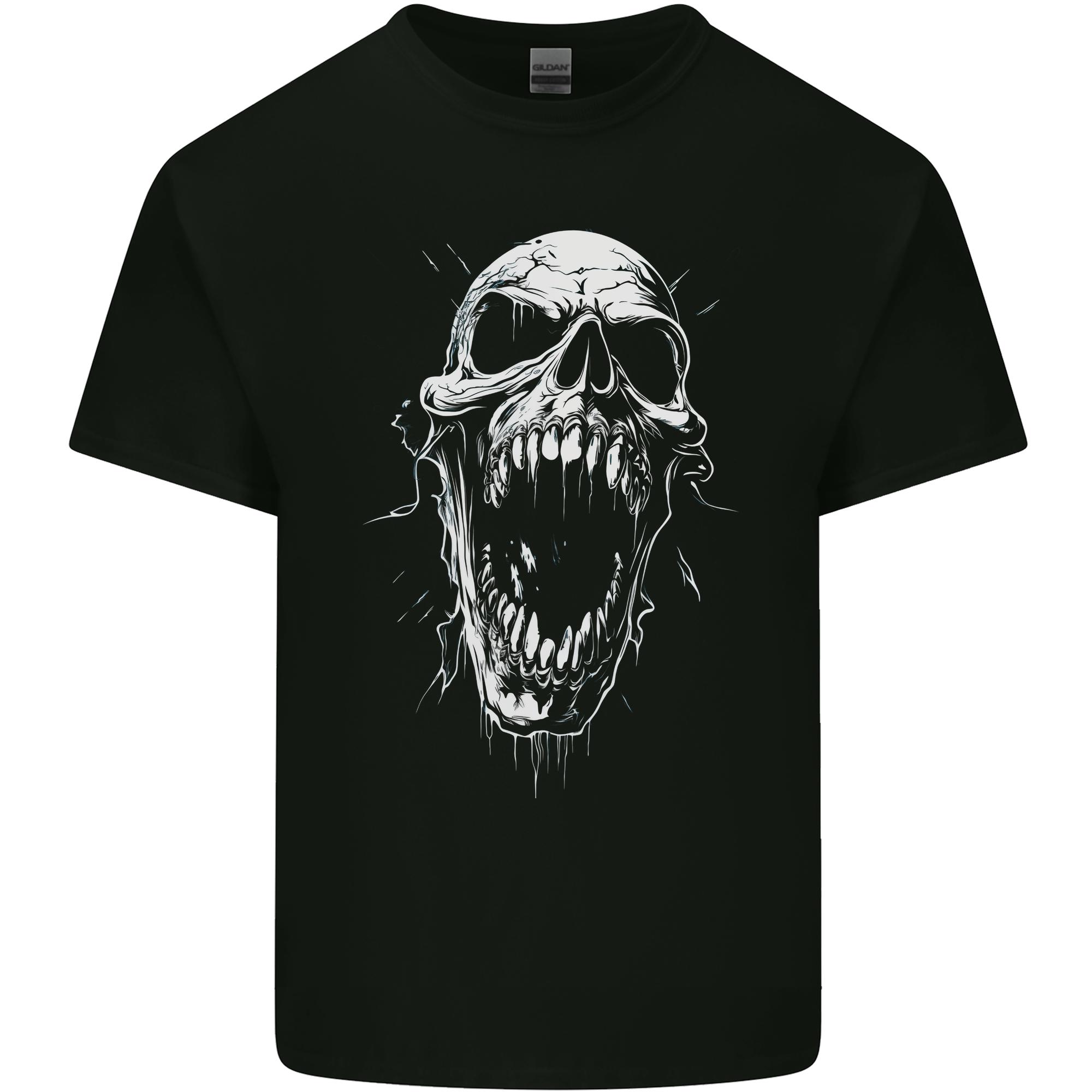 Screaming Skull Goth Horror Heavy Metal Gothic Unisexs Light Cotton TShirt S