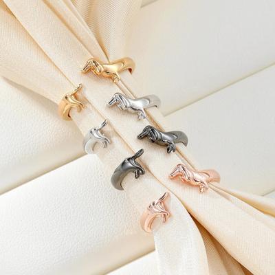 Öffnungsring Dackel Hund Design Verstellbarer Fingerring Flexible Größe Ring Schmuck Vielseitiges Accessoire