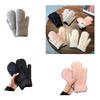 Winter Warm Gloves Faux Furs Gloves Stretchy Cuff Comfortable Wear for Skating