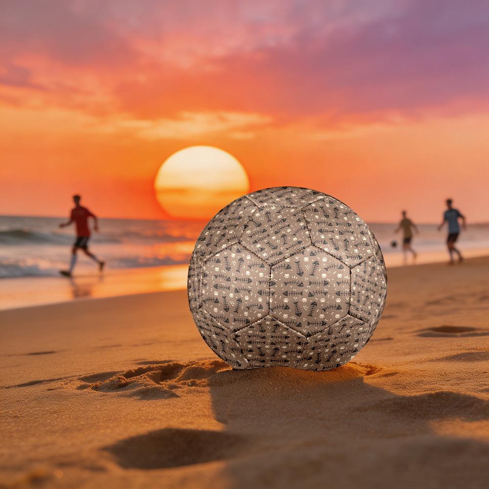 1pc Fish Bone Theme Soccer Ball Football, Size 5, Lightweight PVC, Outdoor Training Soccer Ball,Gift j61440 Size 5
