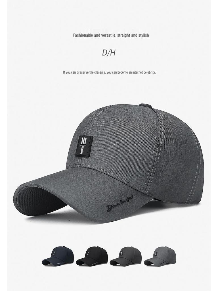 Men's Spring/Summer Duckbill Cap: Offset Print, All-Match, Sunshade, Hard Top Baseball Style