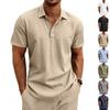 Europäisches & Amerikanisches Herren Leinen Revers Kurzarm Poloshirt - Klassischer Business Casual Stil, Mehrere Farben Verfügbar
