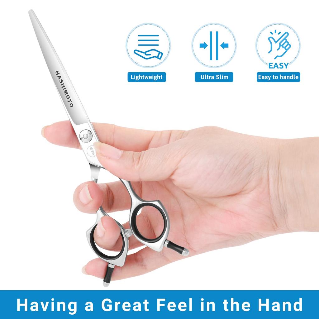 HASHIMOTO Pet Slightly Curved Used by Professional Pet Groomers Scissors, Blade, (6.5 Inches)