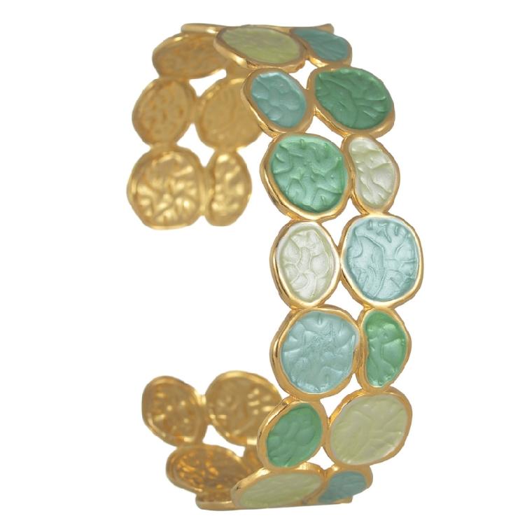 

Flexible Opening Bangle Handmade Oil Drip Pattern Bracelet Lightweight Comfort Fit Wristband For Women And Teens