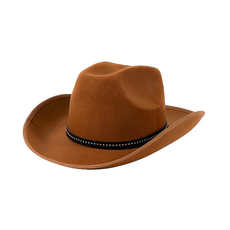 Westernhut für Erwachsene mit Leder und Besatz