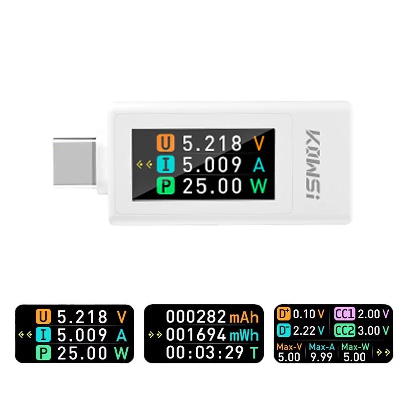 KWS-1902L Multifunktionaler USB-C Typ-C Spannungs-Leistungsstrom-Tester 4-30V Voltmeter und Leistungsmesser mit Ausschalt-Speicher