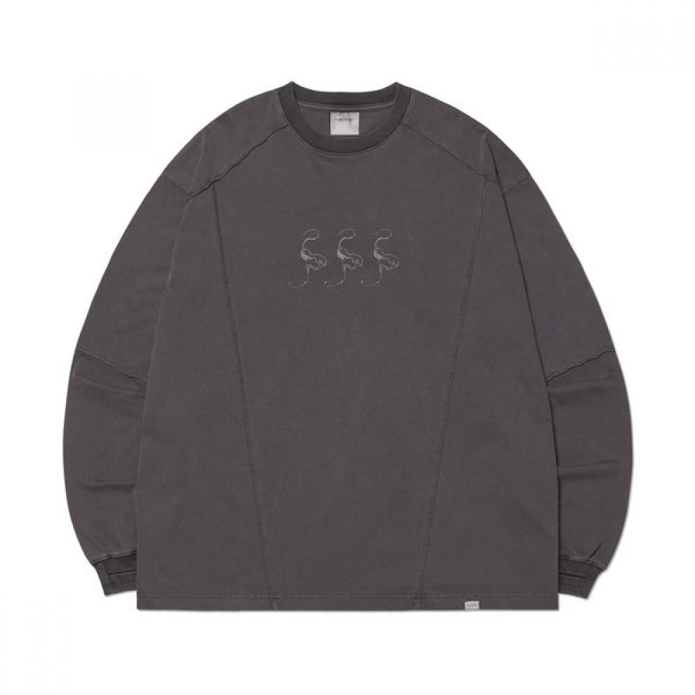 Nomanual Slash Long Sleeve Tee   Charcoal L