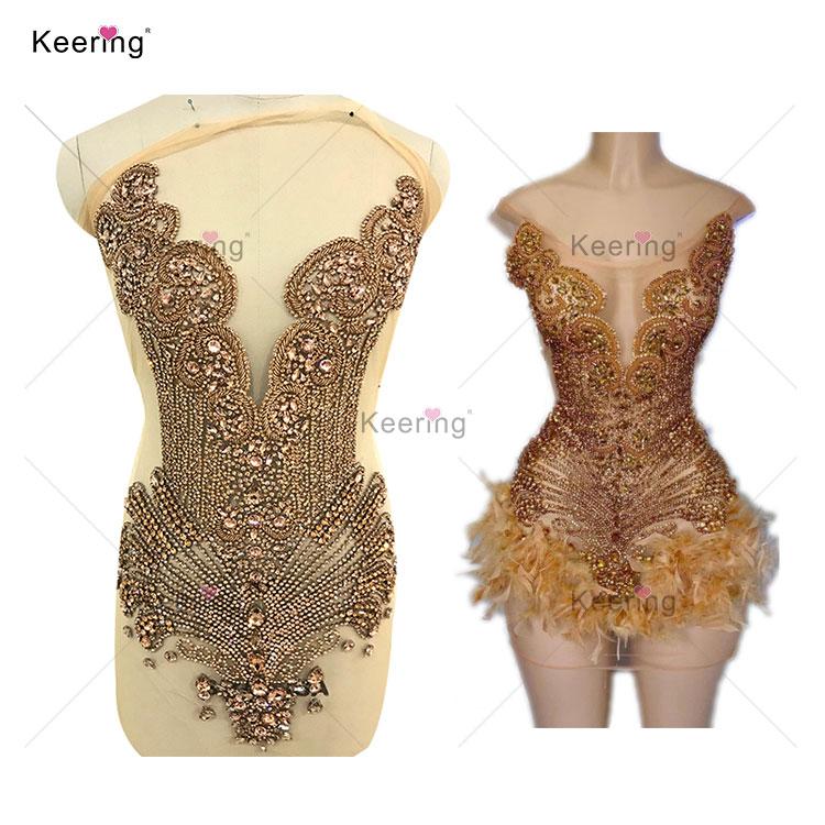 Designer Appliques Crystal Applique Rhinestone for Bridesmaid Dresses WDP-245-2 98*42cm