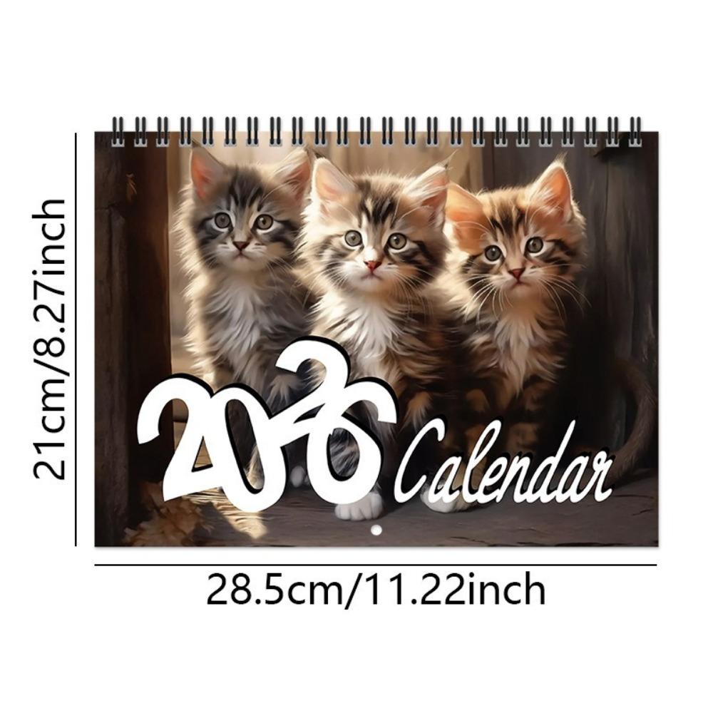 Hanging Loop Cat Calendar Durable Construction Monthly Planner Kitten Wall Calendar  Office Decor