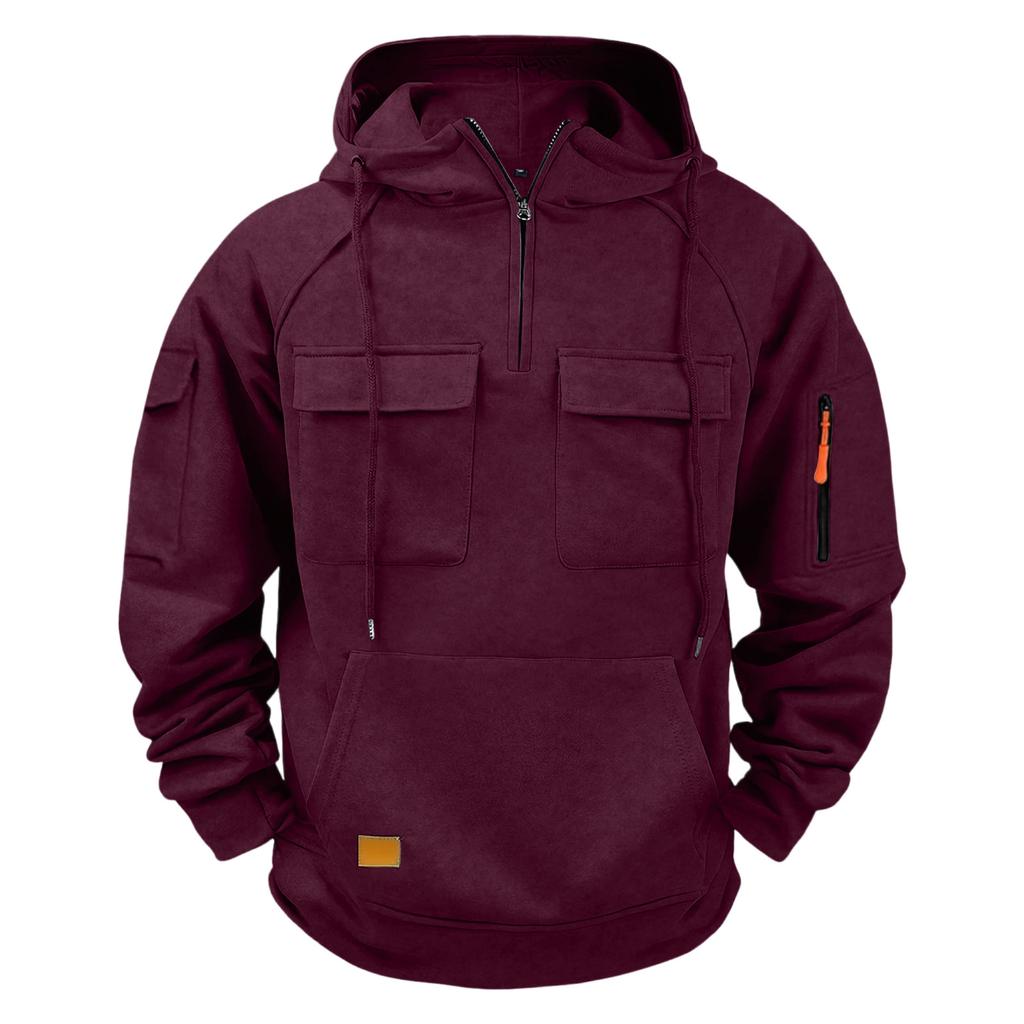 Herren Hoodie mit vielen Taschen - Utility Kapuzenpullover