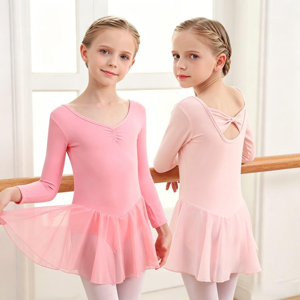 Kids Dance Costumes For Practice With Soft Cotton Fabric And Butterfly Detail
