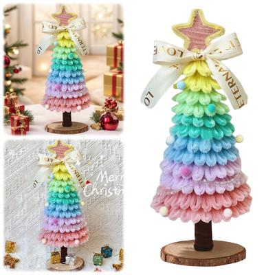 DIY Handmade Christmas Tree Kit Pipe Cleaners Cute Christmas Tree Ornament for Home Office Table Decor